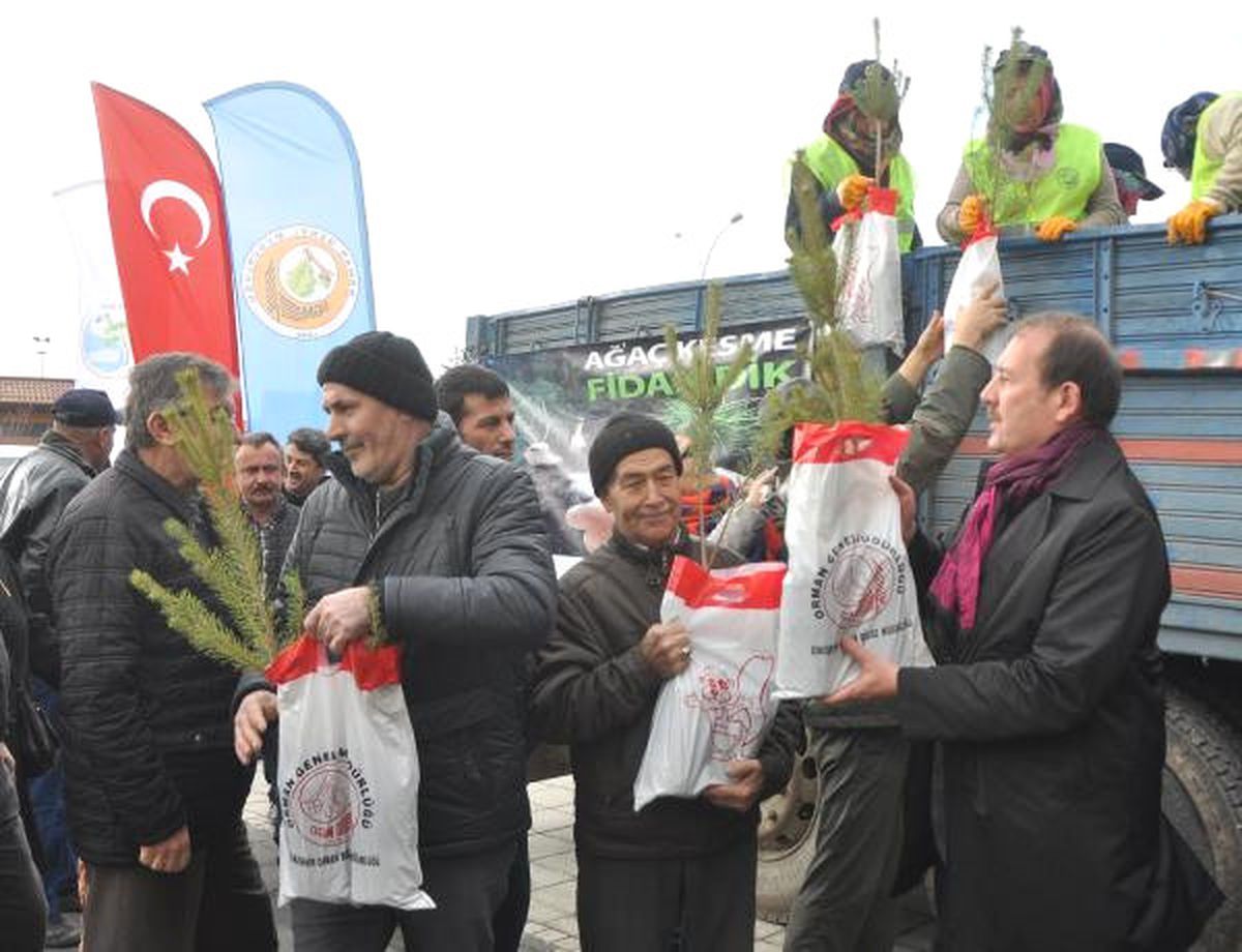 Eskişehir\'de 3 Bin Fidan Dağıtıldı