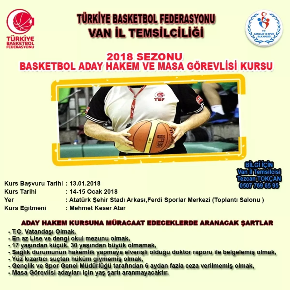 Van\'da \'Basketbol Aday Hakem Kursu\' Açılıyor