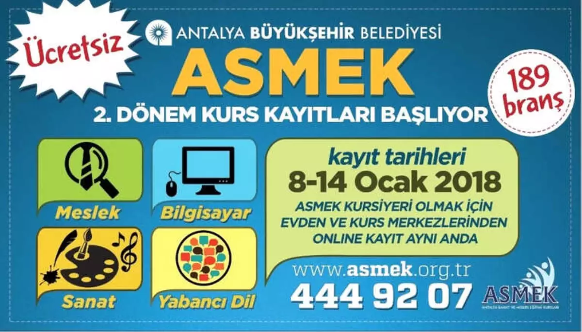 Asmek İkinci Dönem Kayıtları Başladı