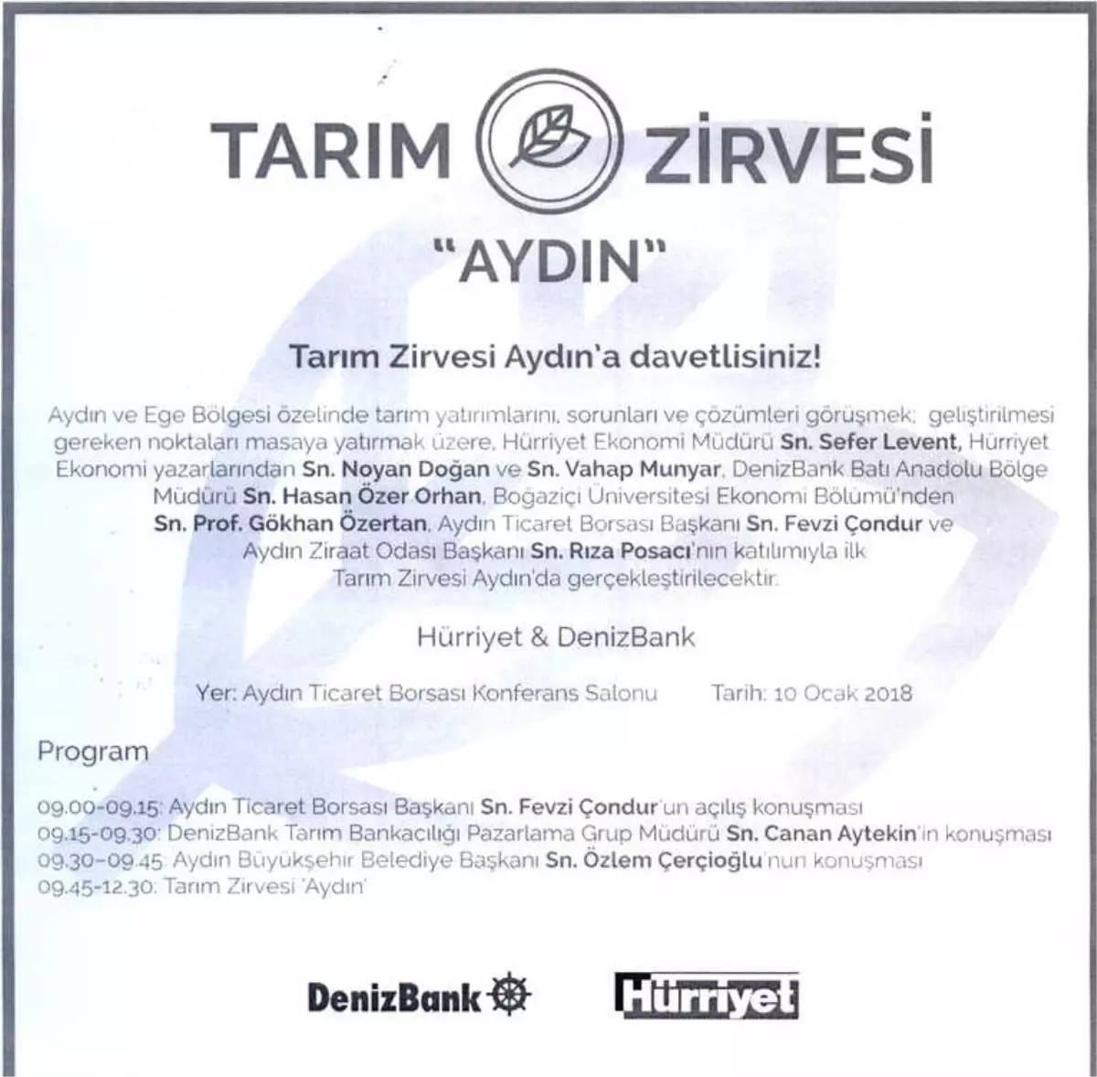 Aydın\'da Tarım Sektörü Bu Zirvede Buluşacak