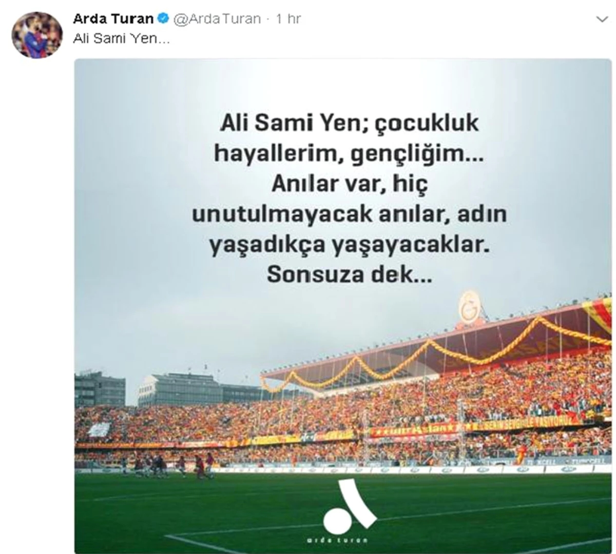 Arda Turan\'dan Ali Sami Yen Paylaşımı