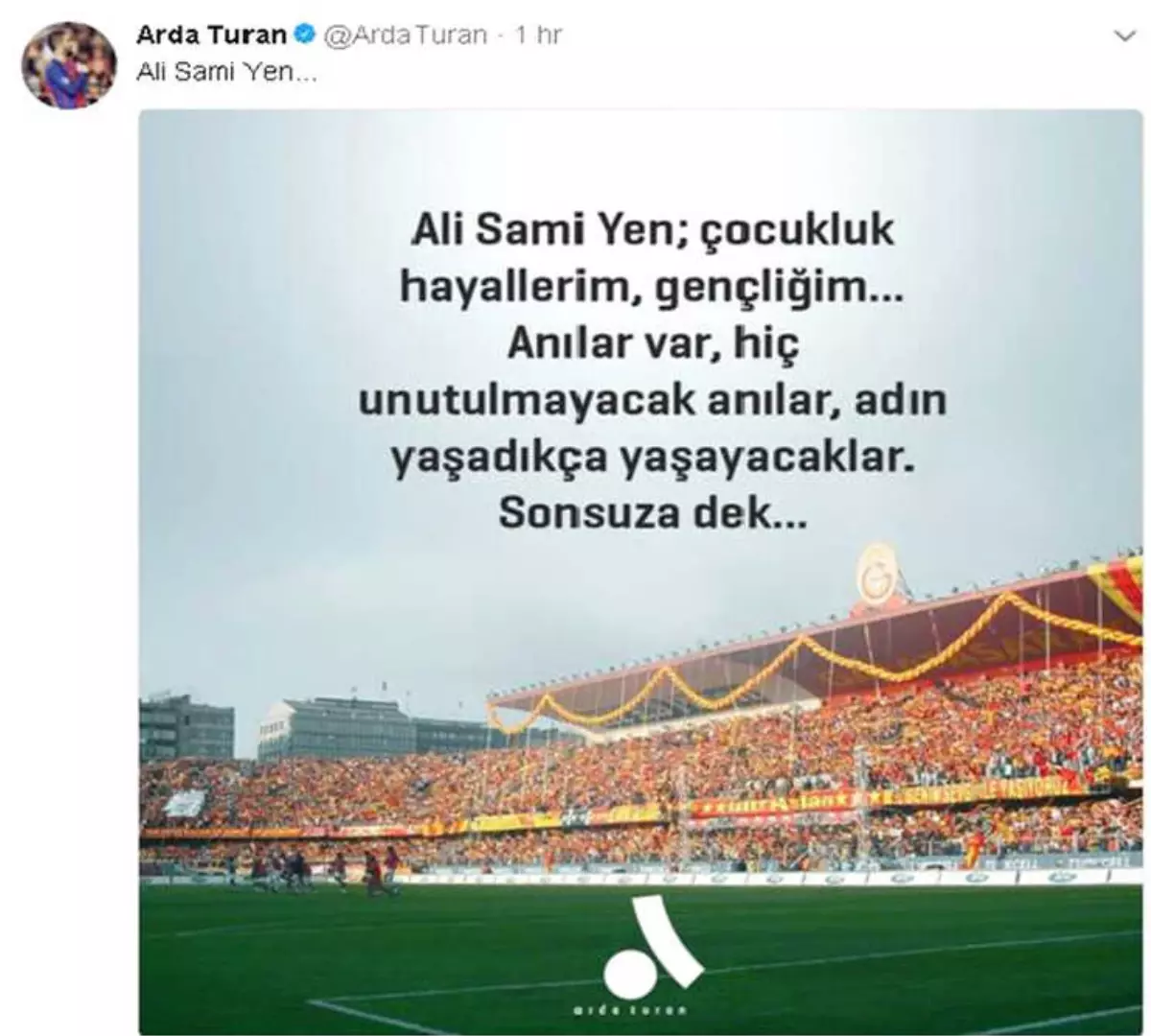 Arda Turan\'dan Ali Sami Yen Paylaşımı