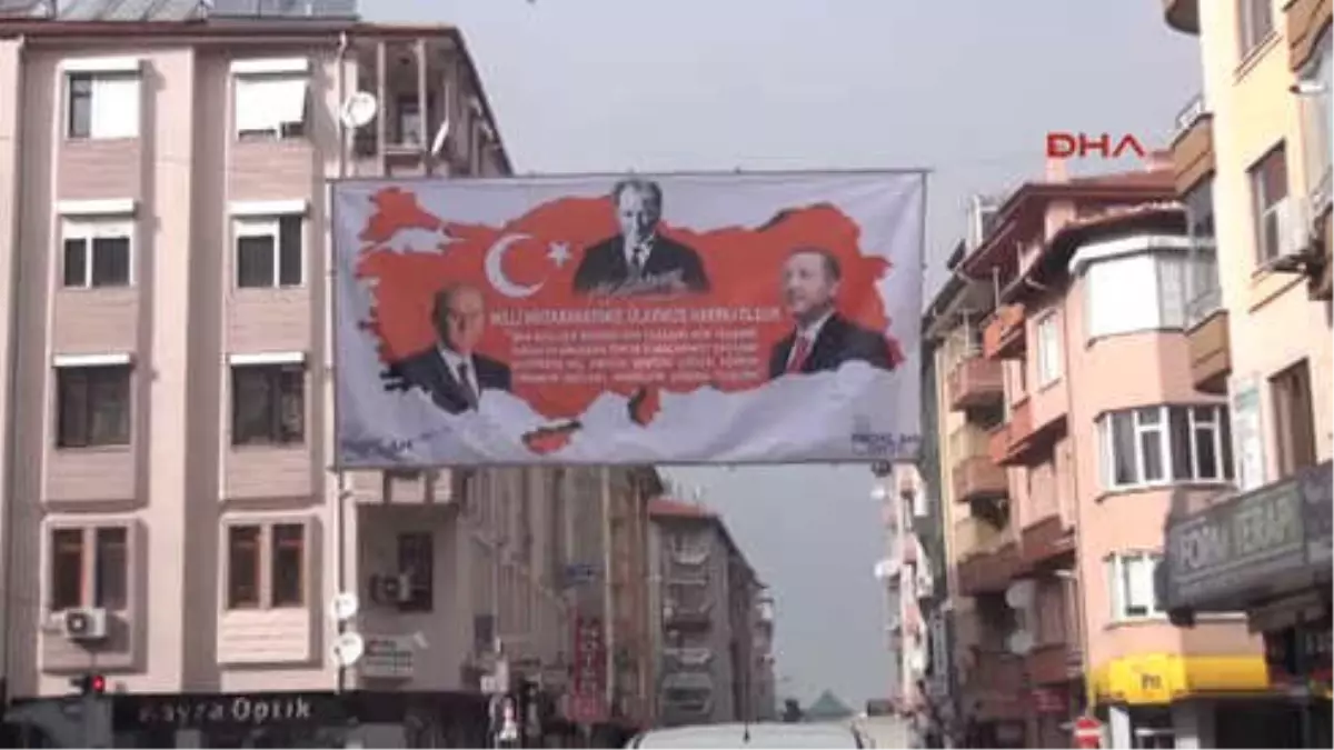 Isparta AK Parti ve MHP\'nin Cumhurbaşkanlığı Mutabakatına Afişli Destek