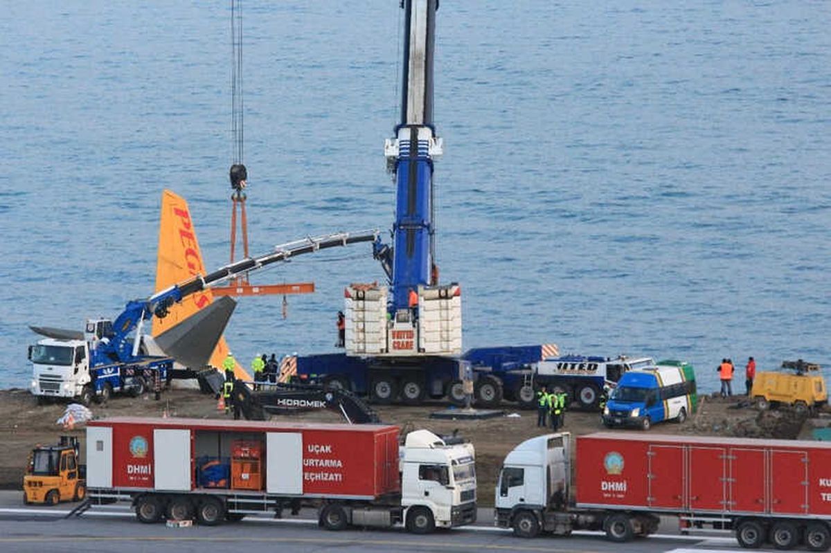 Trabzon\'da Pistten Çıkan Uçağı Kurtarma Çalışmaları Devam Ediyor