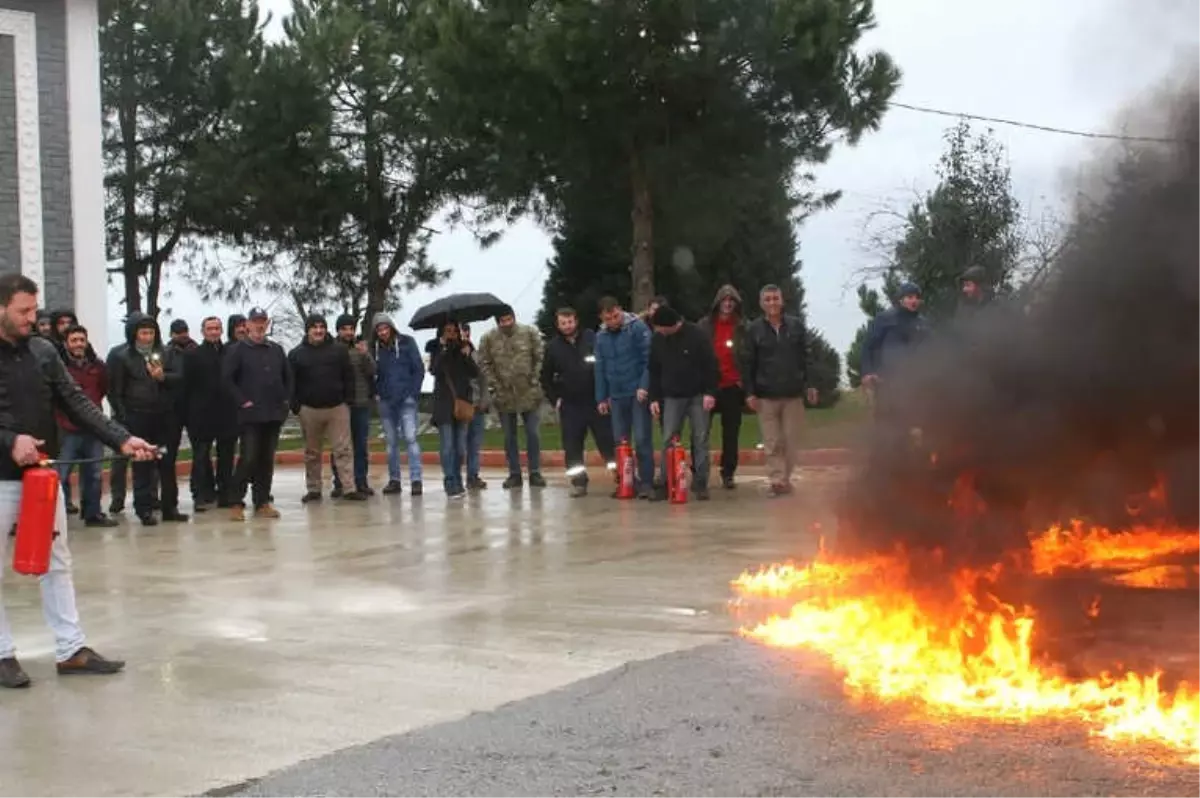 3 Yangın Felaketi Yaşayan Arsin Osb Çalışanlarına Yangın Eğitimi Verildi