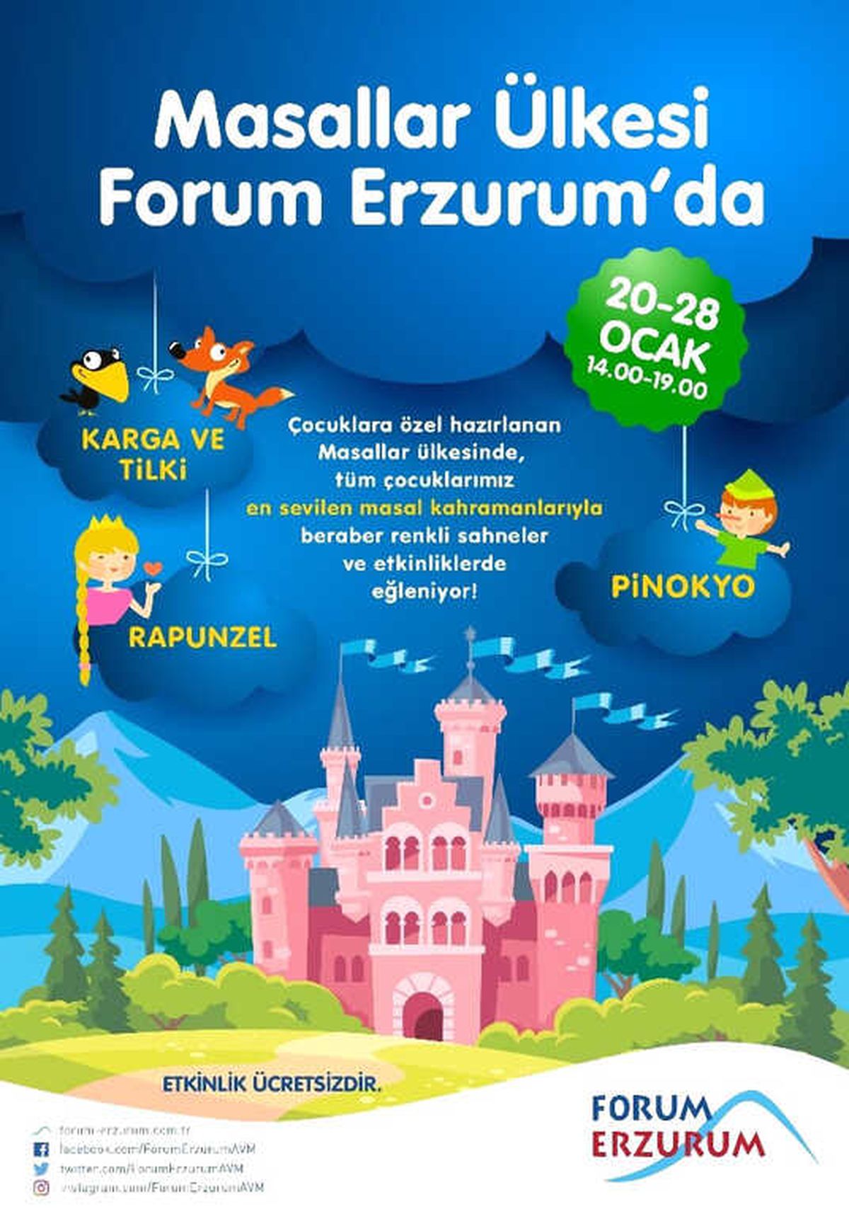 Masallar Ülkesi Yarıyıl Tatilinde Forum Erzurum\'da