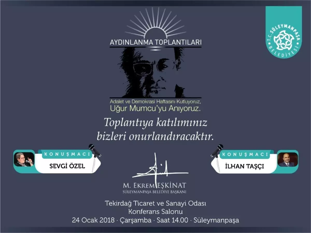 Uğur Mumcu, Aydınlanma Toplantısı\'nda Anılacak