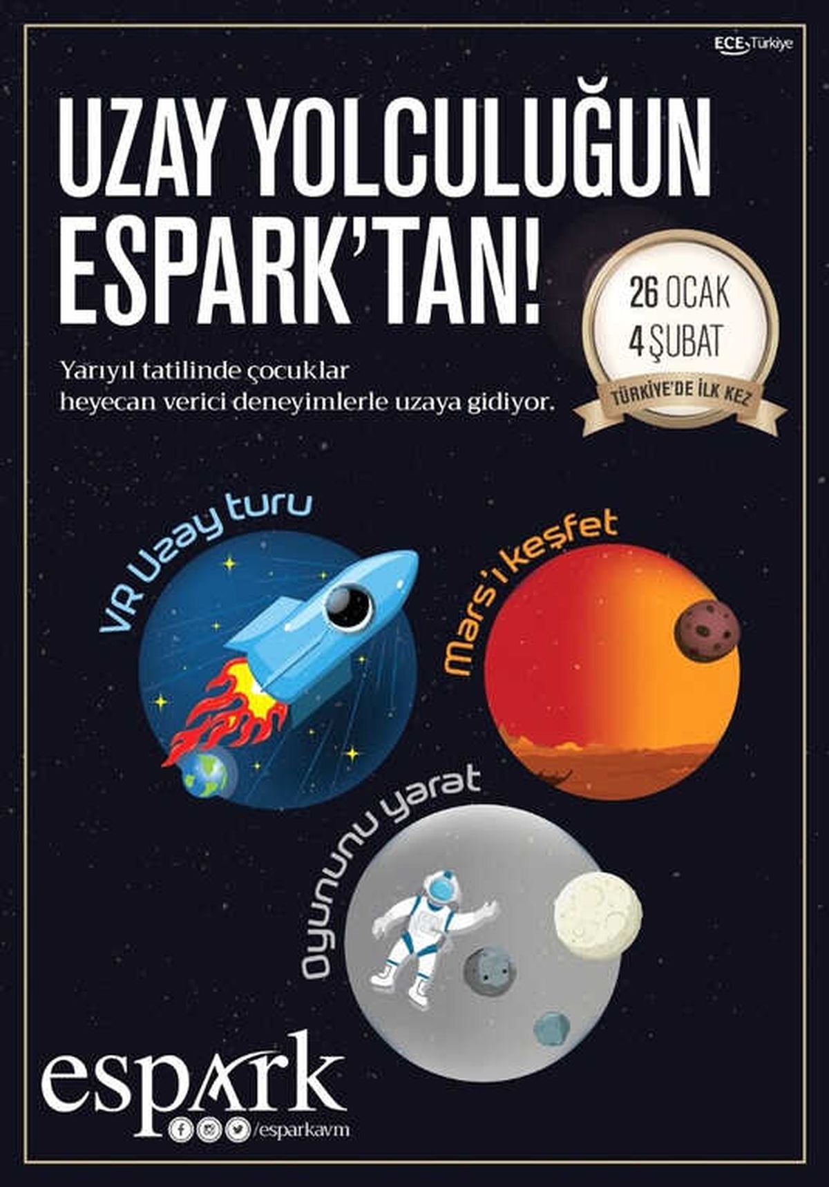 Minikler Espark\'ta Uzayı Keşfedecek