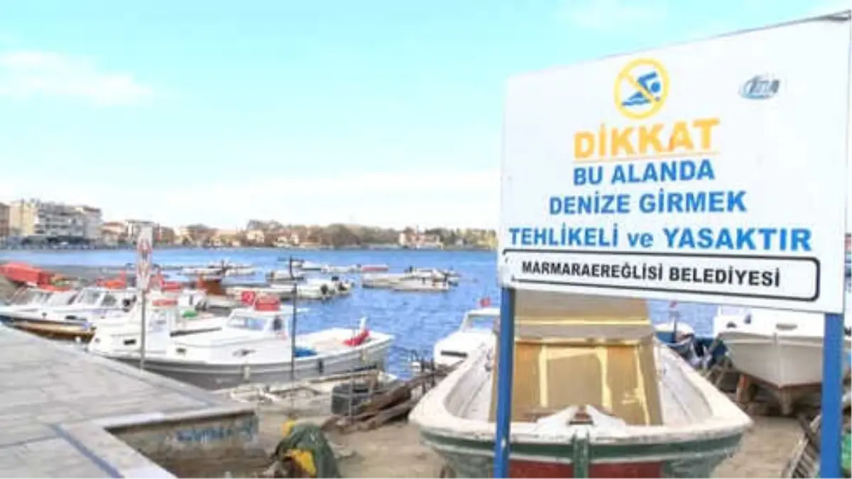 Tekirdağ\'da Deniz 15 Metre Çekildi