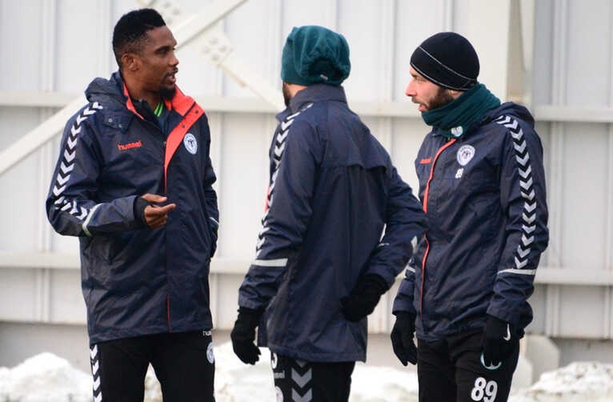 Atiker Konyaspor\'da Eto\'o İlk Antrenmanına Çıktı