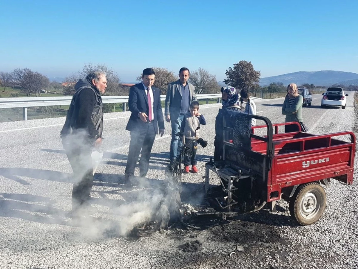 Araçları Yanan Vatandaşların Yardımına Afad Koştu