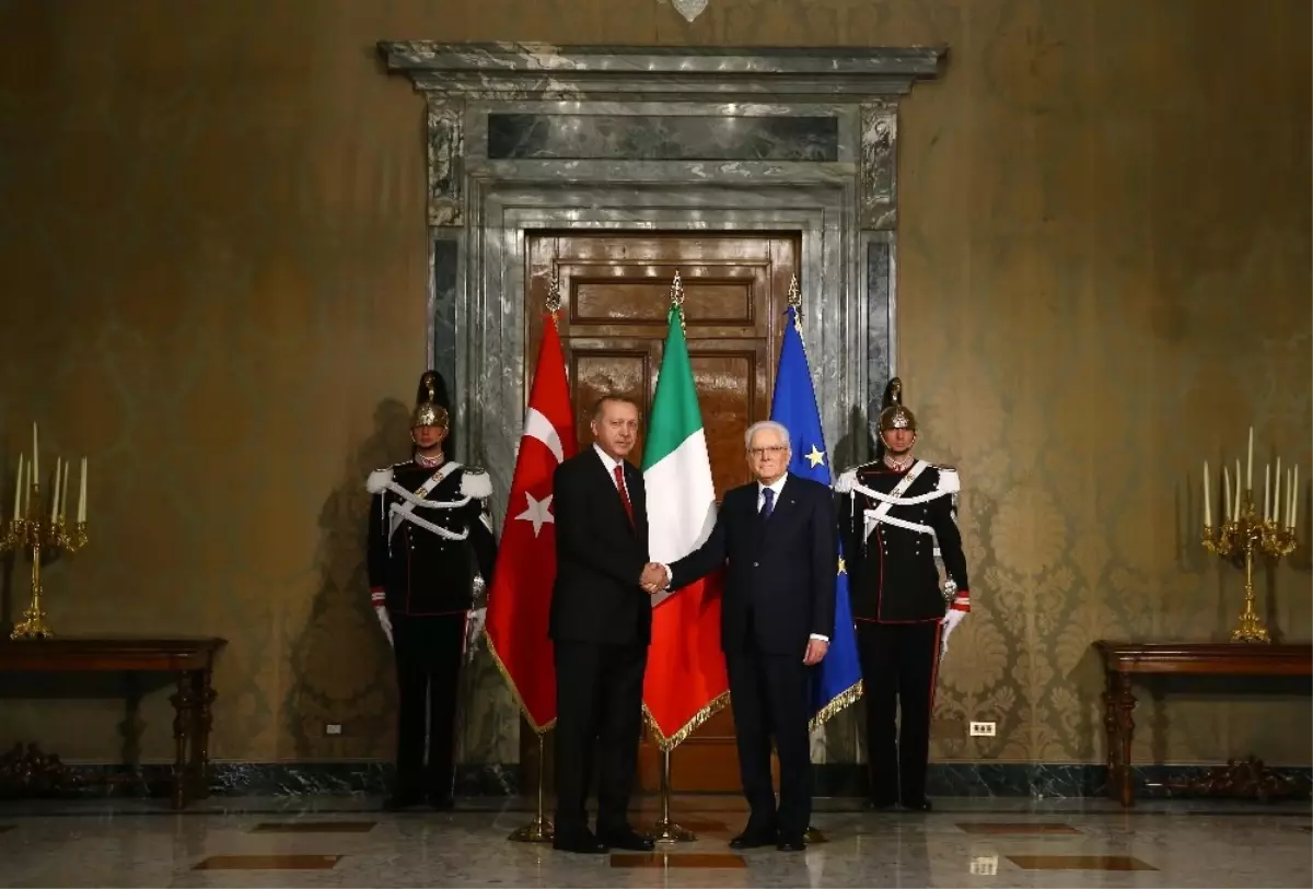 Cumhurbaşkanı Erdoğan, İtalya Cumhurbaşkanı Mattarella ile Görüştü