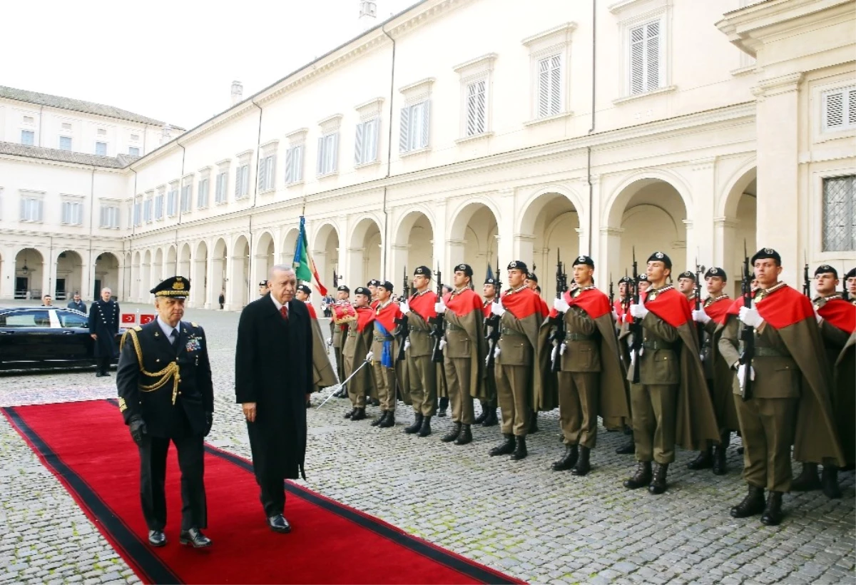 Cumhurbaşkanı Erdoğan, Roma\'da Resmi Törenle Karşılandı
