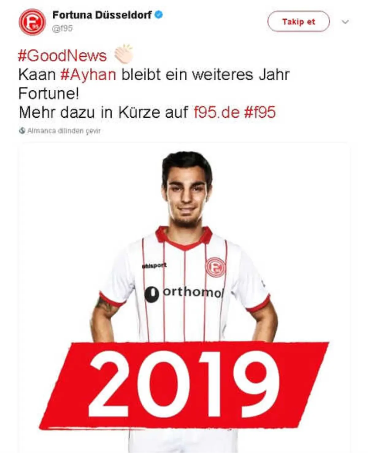 Fortuna Düsseldorf, Kaan Ayhan\'ın Sözleşmesini Uzattı