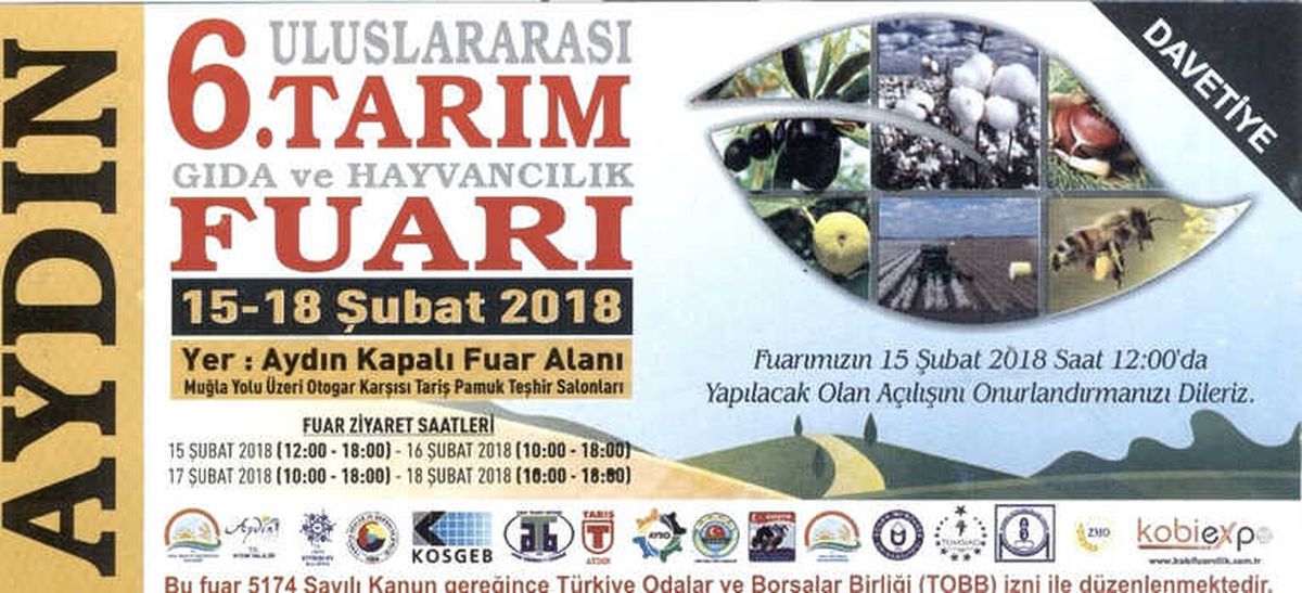 6. Uluslararası Aydın Tarım Gıda ve Hayvancılık Fuarı Ziyaretçileriyle Buluşuyor