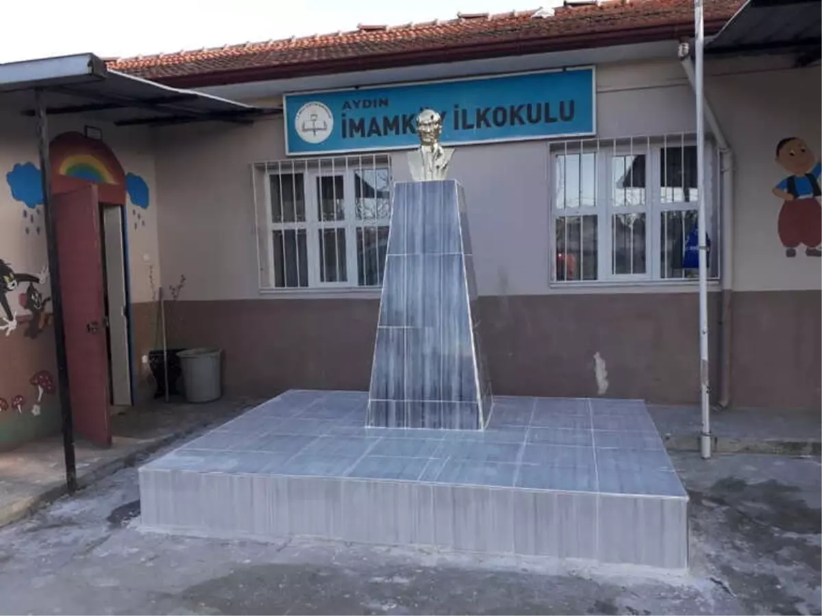 İmamköy İlkokulu Atatürk Büstü Yenilendi