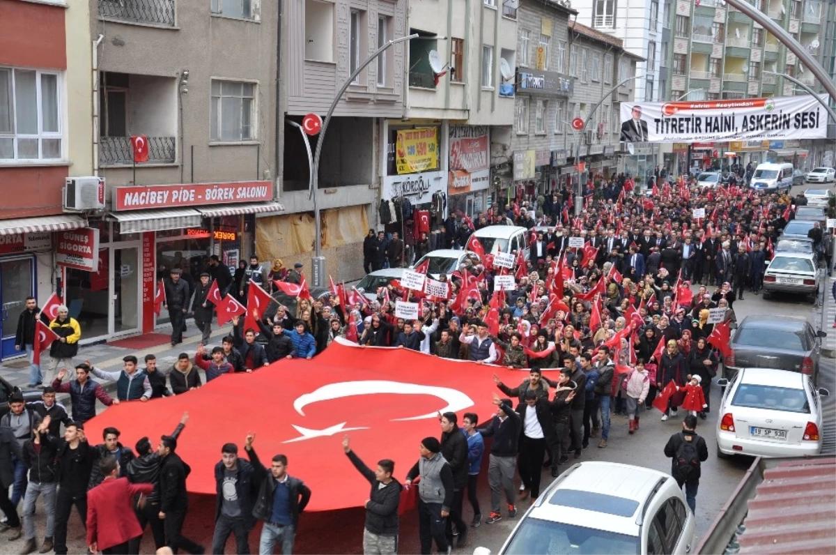 Binlerce Vatandaş Afrin Operasyonuna Destek İçin Yürüdü