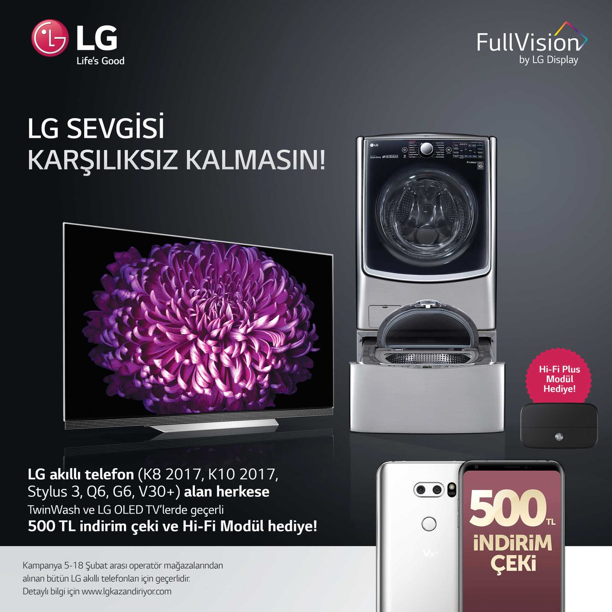 Lg\'den Akıllı Telefon Alana 500 TL İndirim Çeki, Sevgililer Günü Fırsatı