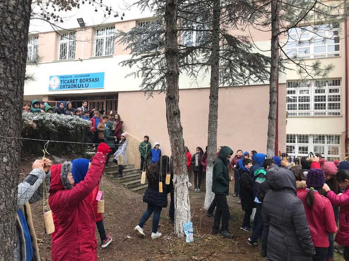 Okul Bahçelerine Kuşları Davet Ettiler