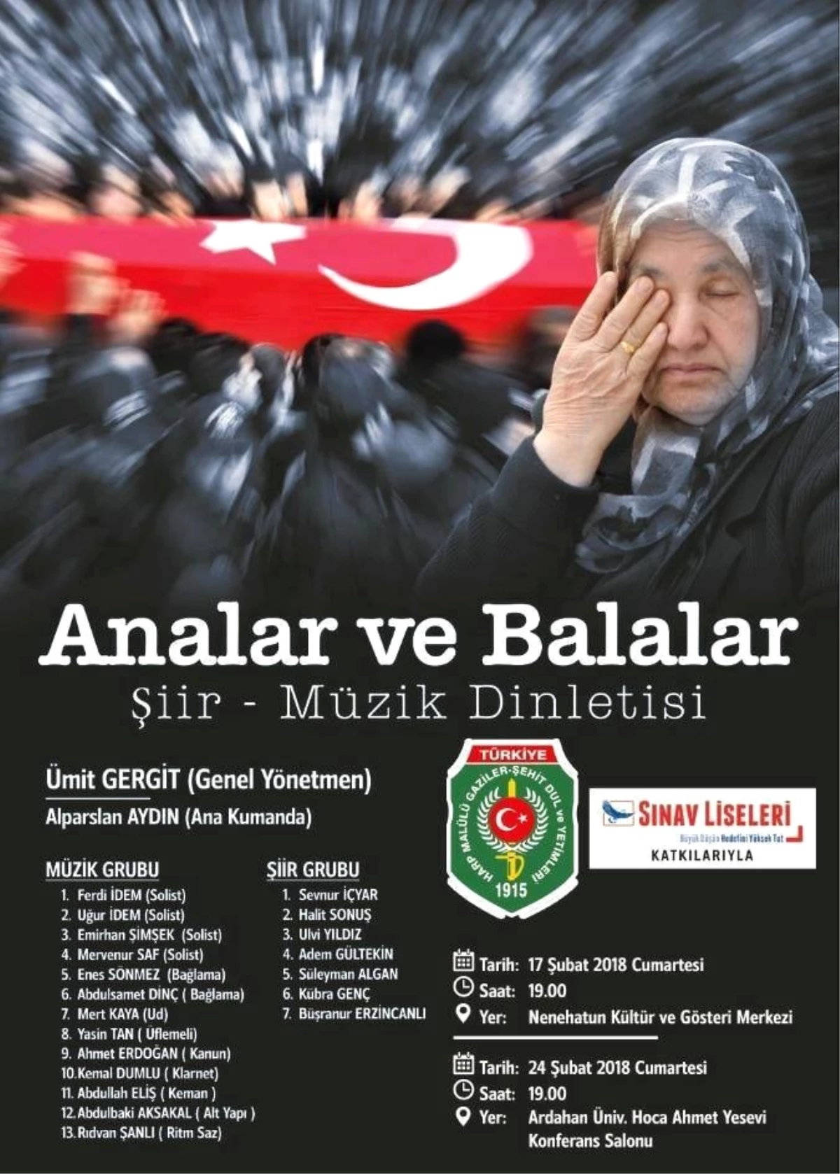 Erzurum\'da "Analar ve Balalar" İsimli Şiir ve Müzik Dinletisi