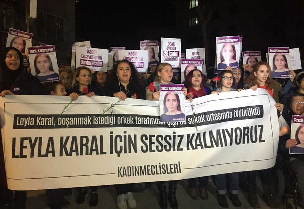 Şişli\'de Kadın Cinayetlerine Portakallı Protesto