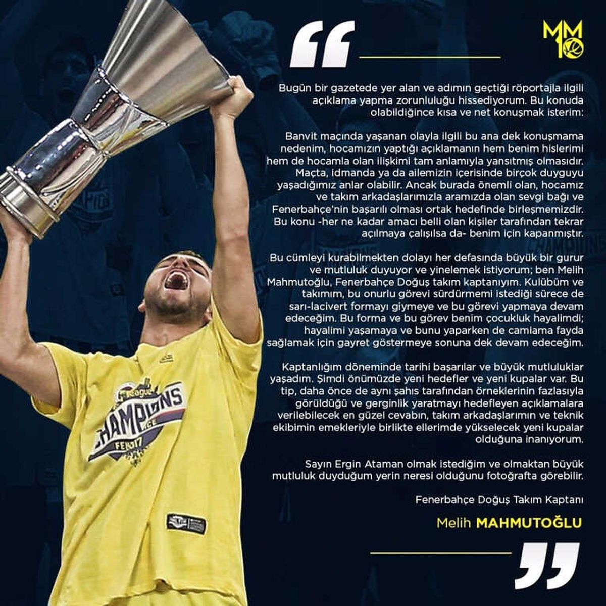 Melih Mahmutoğlu\'ndan Ergin Ataman\'a Cevap
