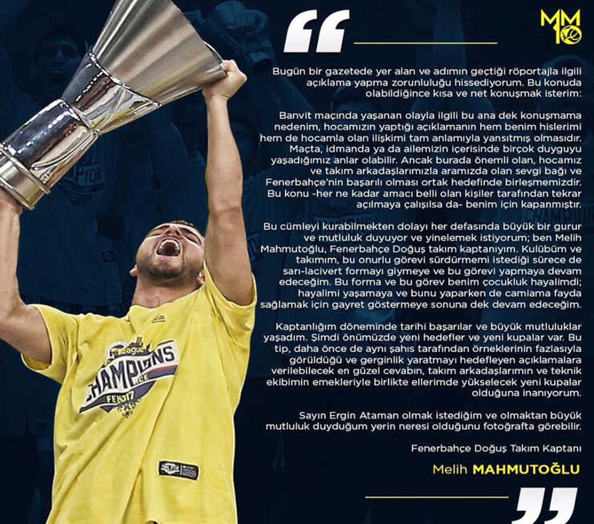 Melih Mahmutoğlu\'ndan Ergin Ataman\'a Cevap