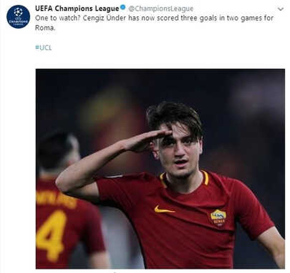 UEFA\'dan Cengiz Ünder\'e Övgü