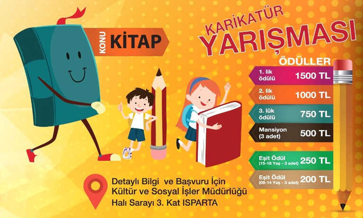 Isparta\'da \'Kitap\' Konulu Karikatür Yarışması