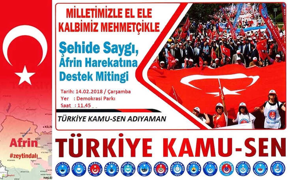 Zeytin Dalı Harekatına Destek İçin Miting Düzenlenecek