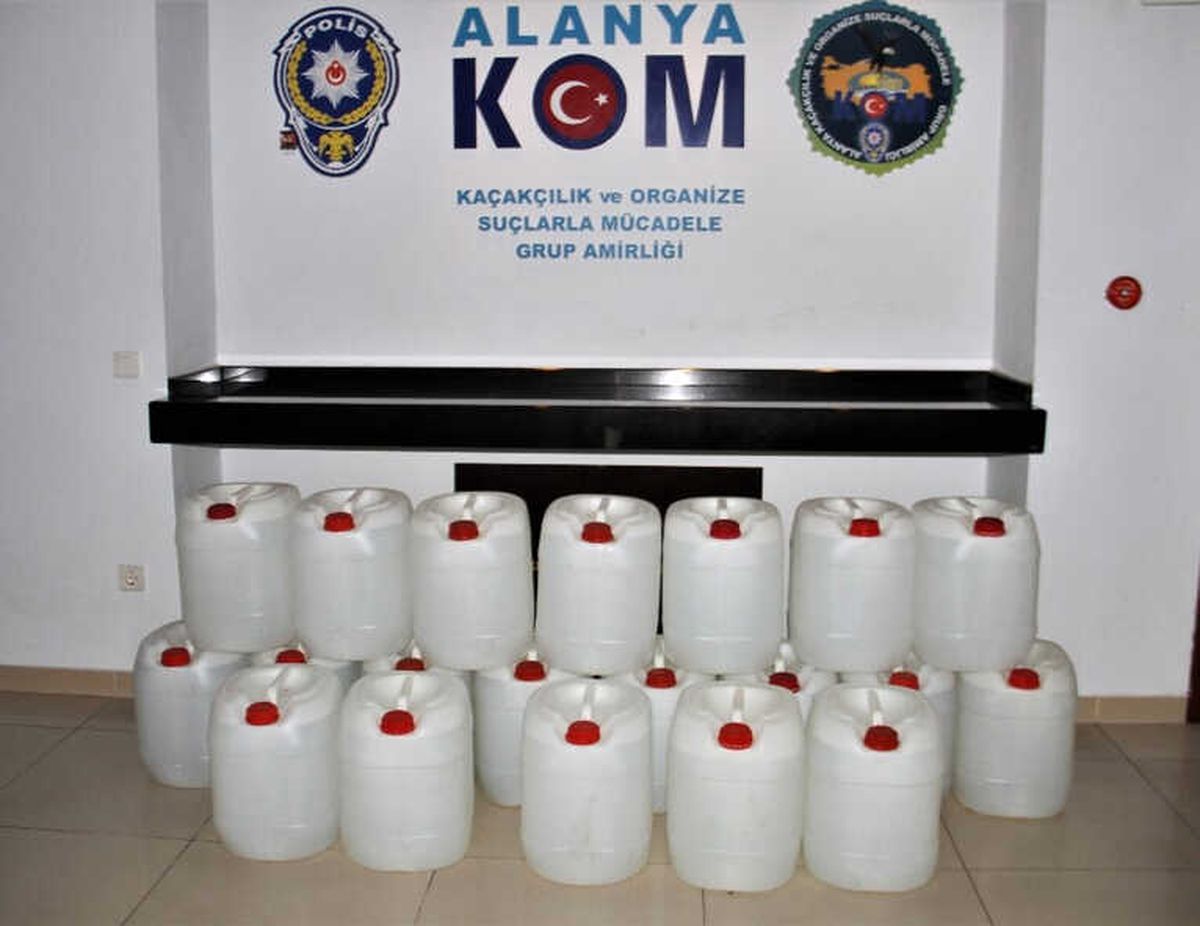 Alanya\'da 500 Litre Etil Alkol Ele Geçirildi