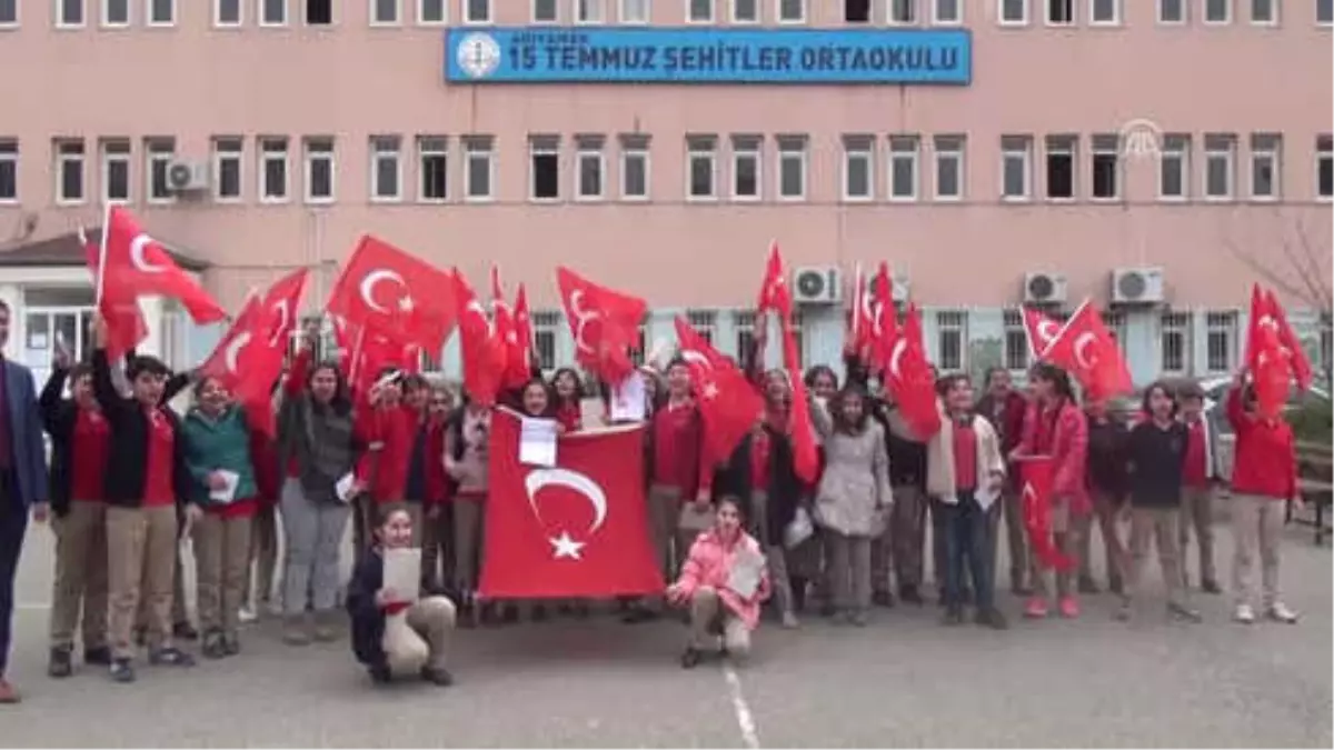 15 Temmuz Şehitler Ortaokulu Öğrencilerinden Zeytin Dalı Harekatı\'na Destek