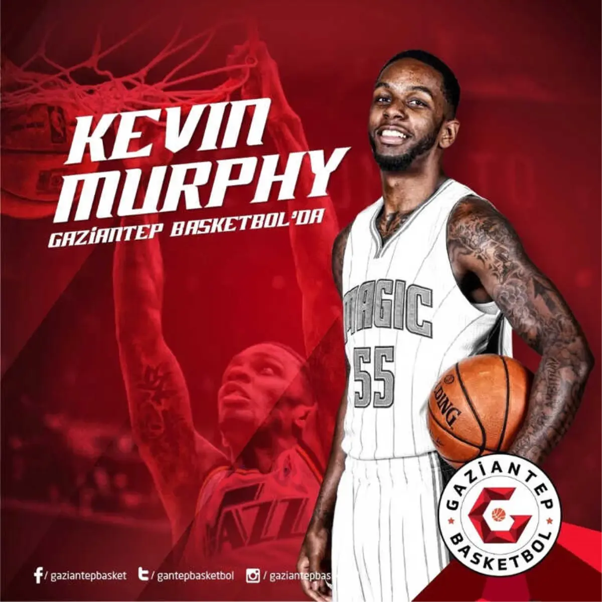 Gaziantep Basketbol, Kevin Murphy\'i Kadrosuna Kattı