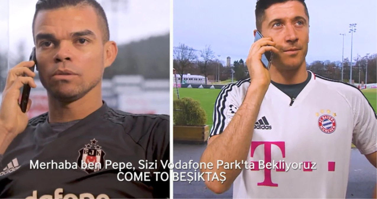 İşte Olay Video! Beşiktaşlı Negredo ve Pepe, B.Münih\'li Lewandowski\'yi Aradı
