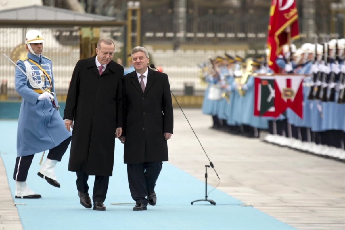 Cumhurbaşkanı Erdoğan, Makedonya Cumhurbaşkanı İvanov\'u Resmi Törenle Karşıladı