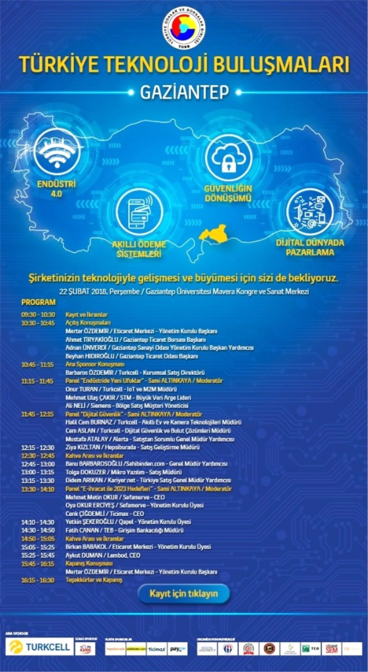 Türkiye Teknoloji Buluşmaları 22 Şubat\'ta Gaziantep\'te Gerçekleşecek