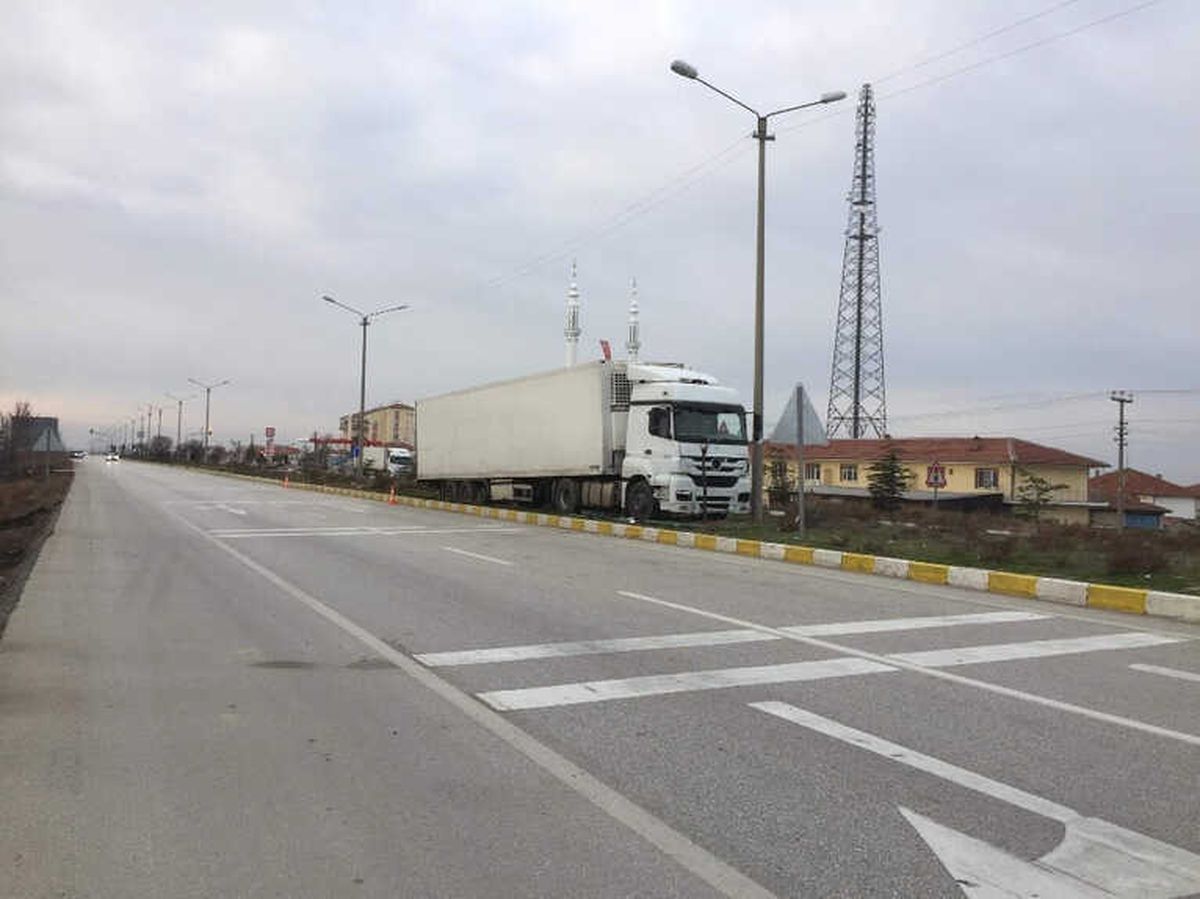 Sürücüsü Uyuyan Tır Refüje Çıktı