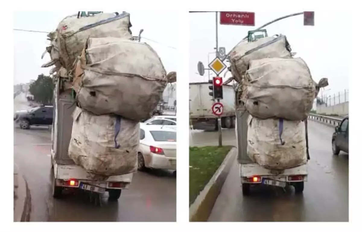 Aşırı Yüklü Kamyonet Kazaya Davetiye Çıkardı