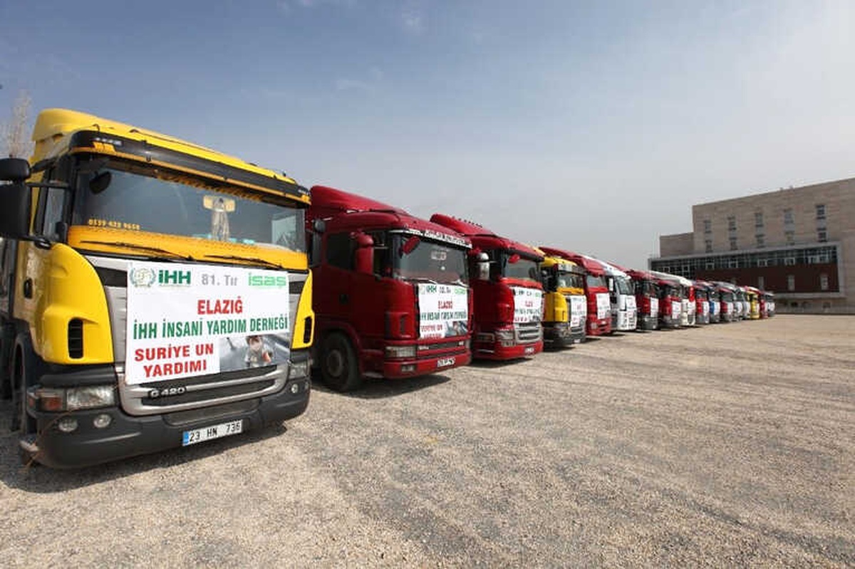 Elazığ\'dan 17 Yardım Tırı Suriye\'ye Yola Çıktı