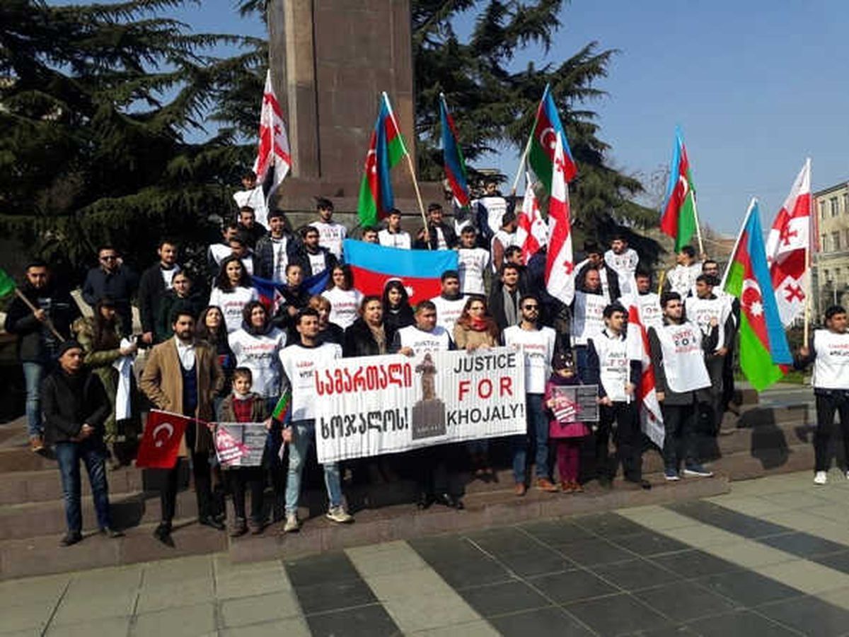 Hocalı Katliamı 26. Yılında Tiflis\'te Protesto Edildi