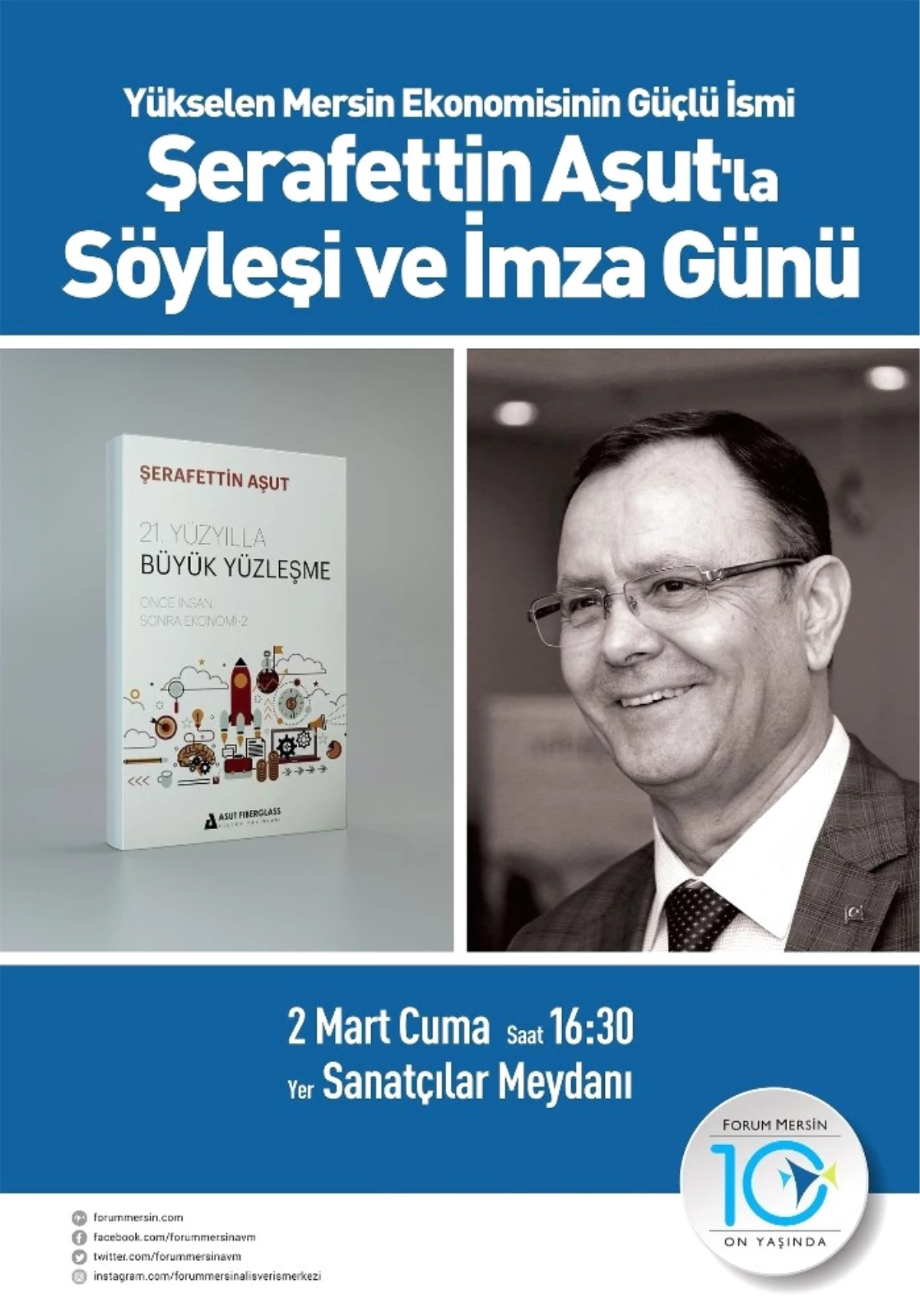 Aşut, Yeni Kitabını Forum Mersin\'de İmzalayacak