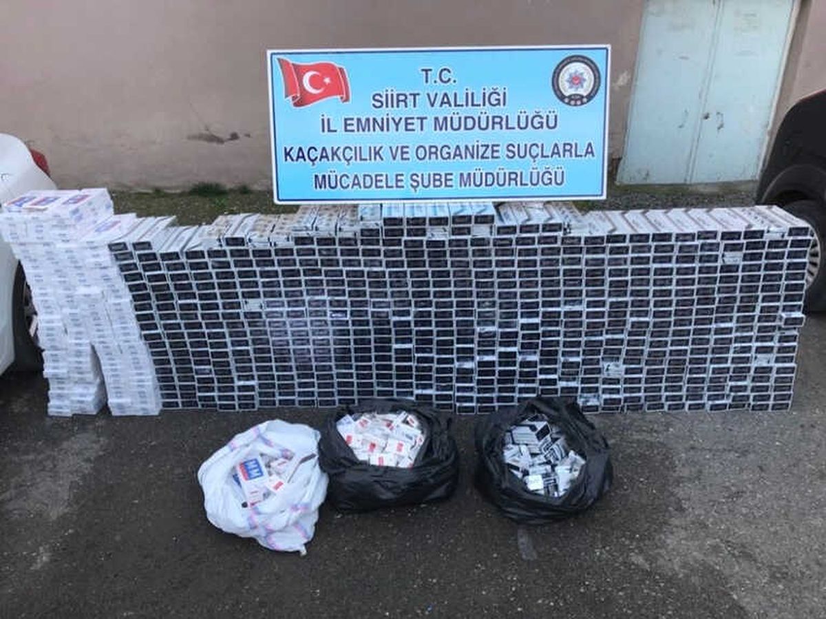 Siirt\'te 7 Bin 540 Paket Kaçak Sigara Ele Geçirildi