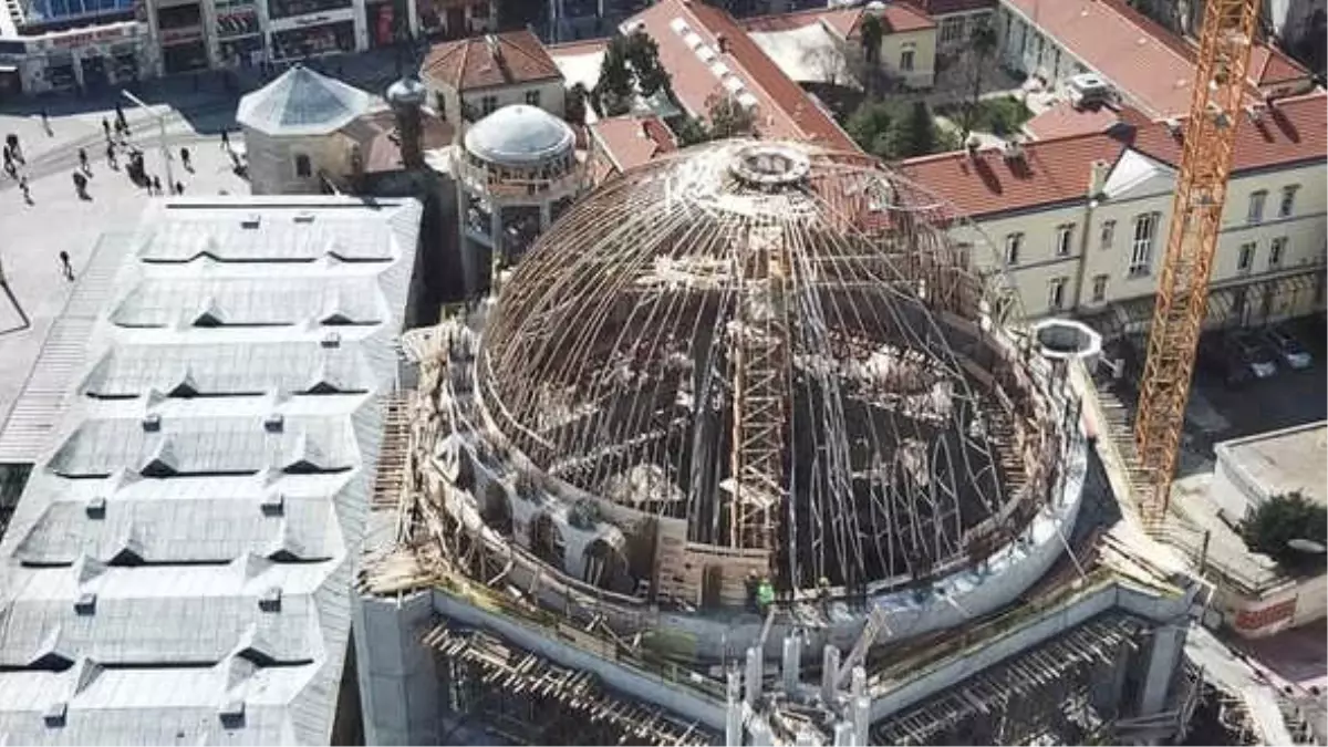 Taksim Camiinde Kaba İnşaatın Yüzde 80\'i Tamamlandı! İşte Son Hali