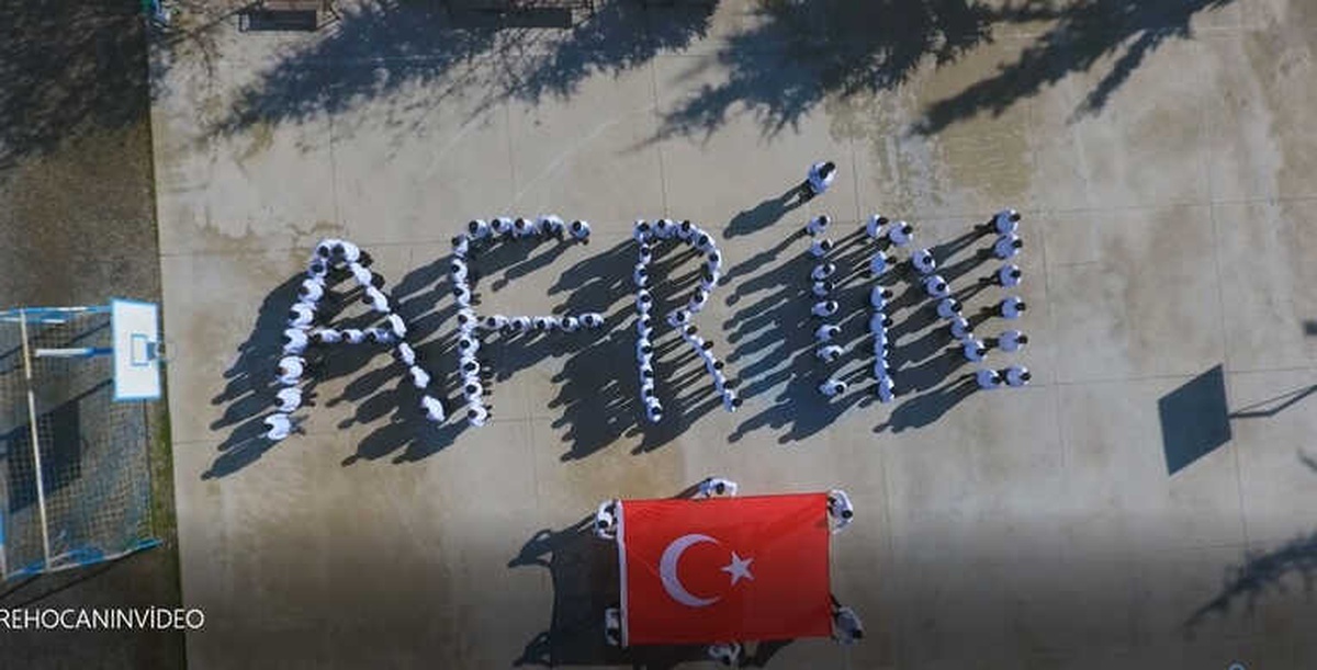 Bedenleriyle \'Afrin\' Yazan Öğrencilerden Mehmetçiğe Destek