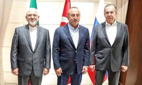 Lavrov, Çavuşoğlu ve Zariften ortak bildiri Lavrov, Çavuşoğlu ve Zariften ortak bildiri