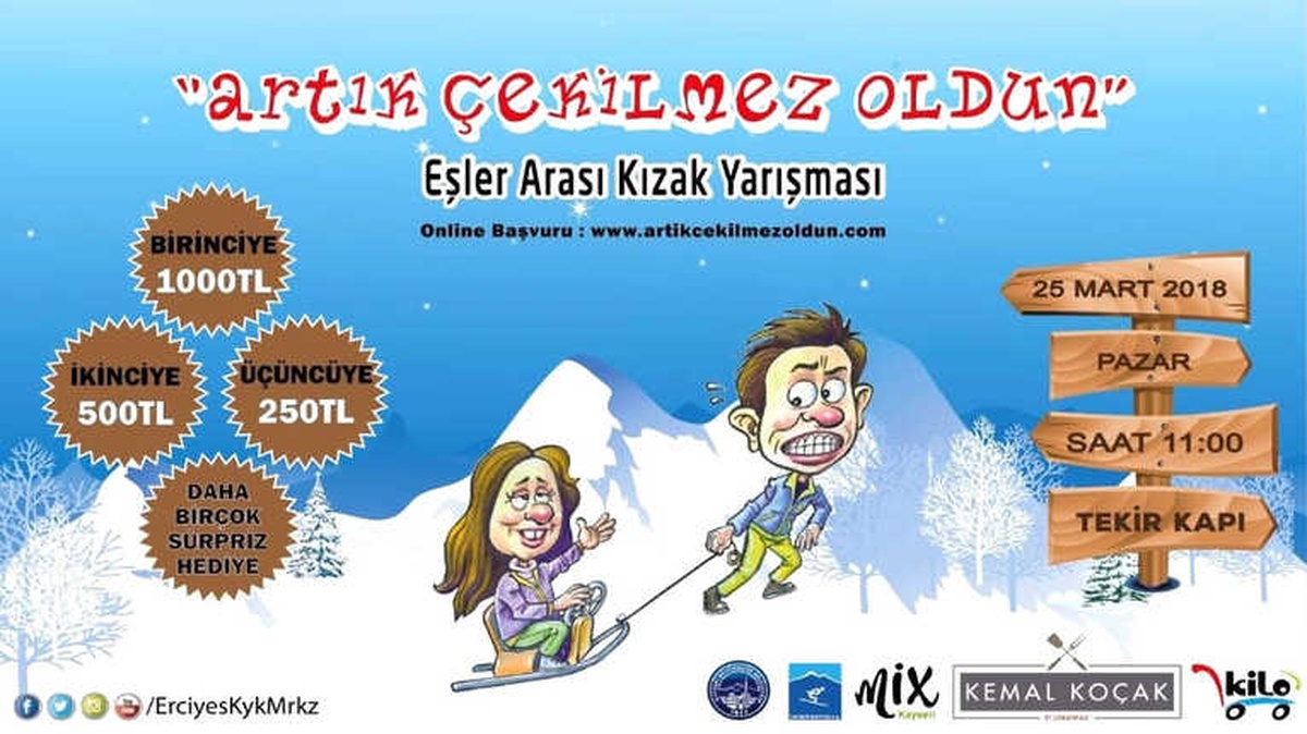 Eşler, Kızak Yarışıyla Erciyes\'te Sevgilerini Tazeleyecek