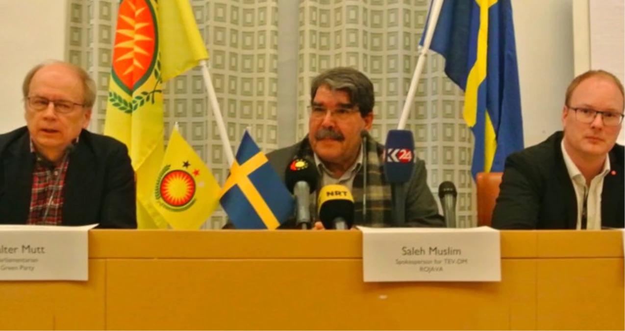 İsveç\'te Skandal Toplantı! Parlamentoda Terör Flamalarıyla Salih Müslim\'i Konuşturdular