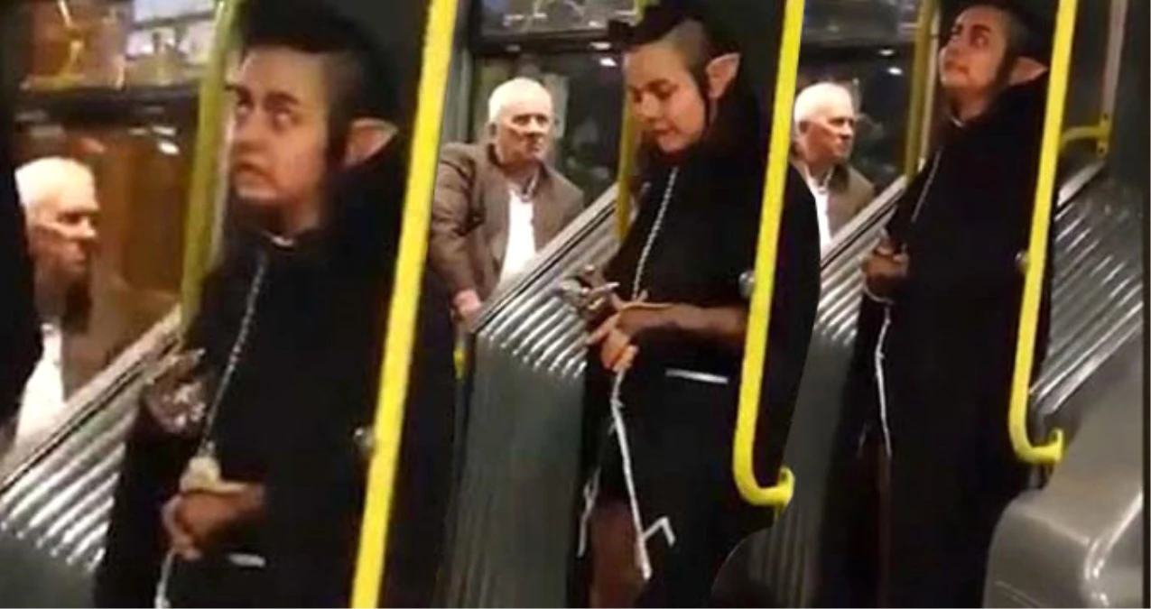 Anime Karakteri Kostümüyle Metrobüse Binen Kadın, Görenleri Şaşkına Çevirdi