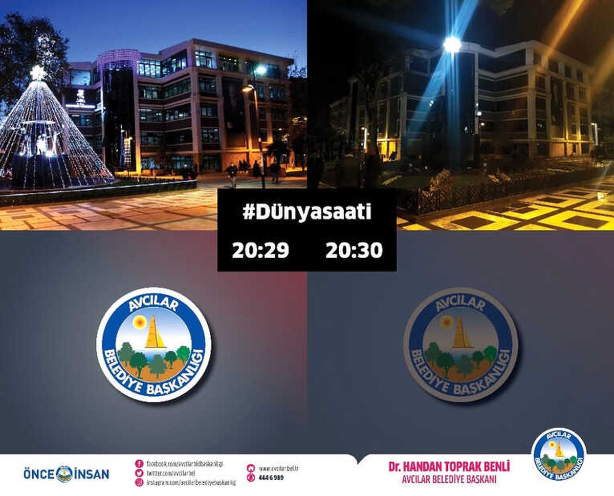 Dünya Saati" Etkinliğine Avcılar Belediyesi\'nden Destek