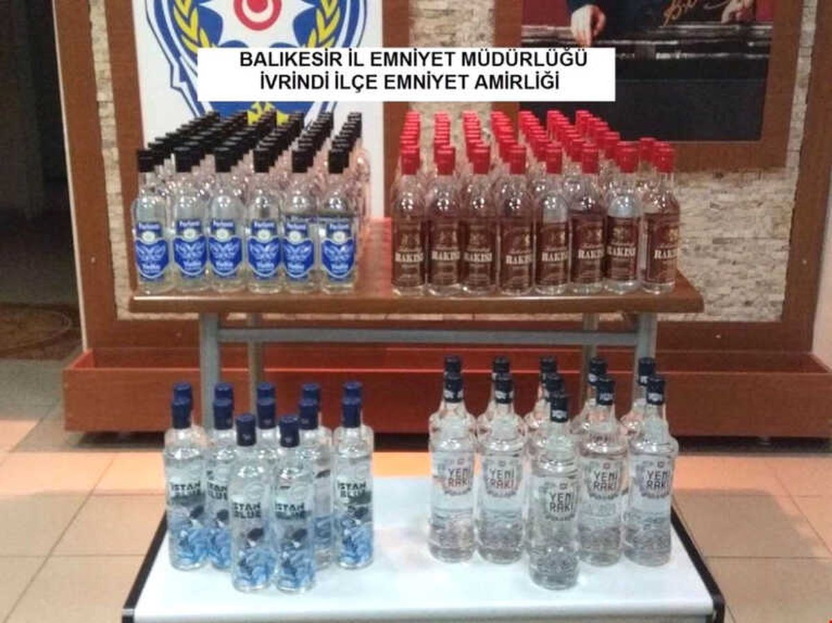 155 Şişe Kaçak İçki Ele Geçirildi